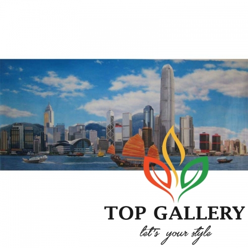 realistic Hongkong skyline